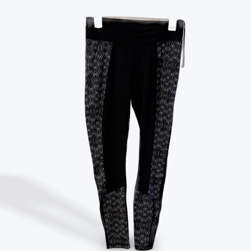 Athletic Works Womens Black Geometric Print Active Leggings Size S Small 4-6